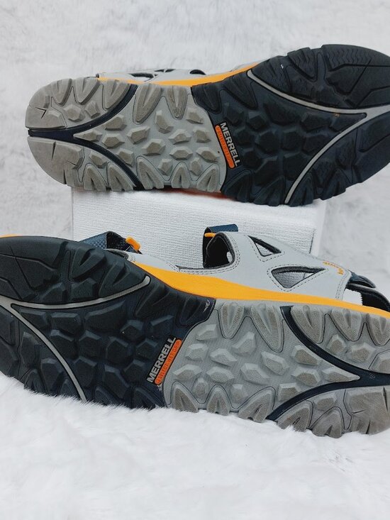 Merrell Men’s Grey Mustard Yellow High Rise Wet Grip Sports Sandals Size US 11 main image 5